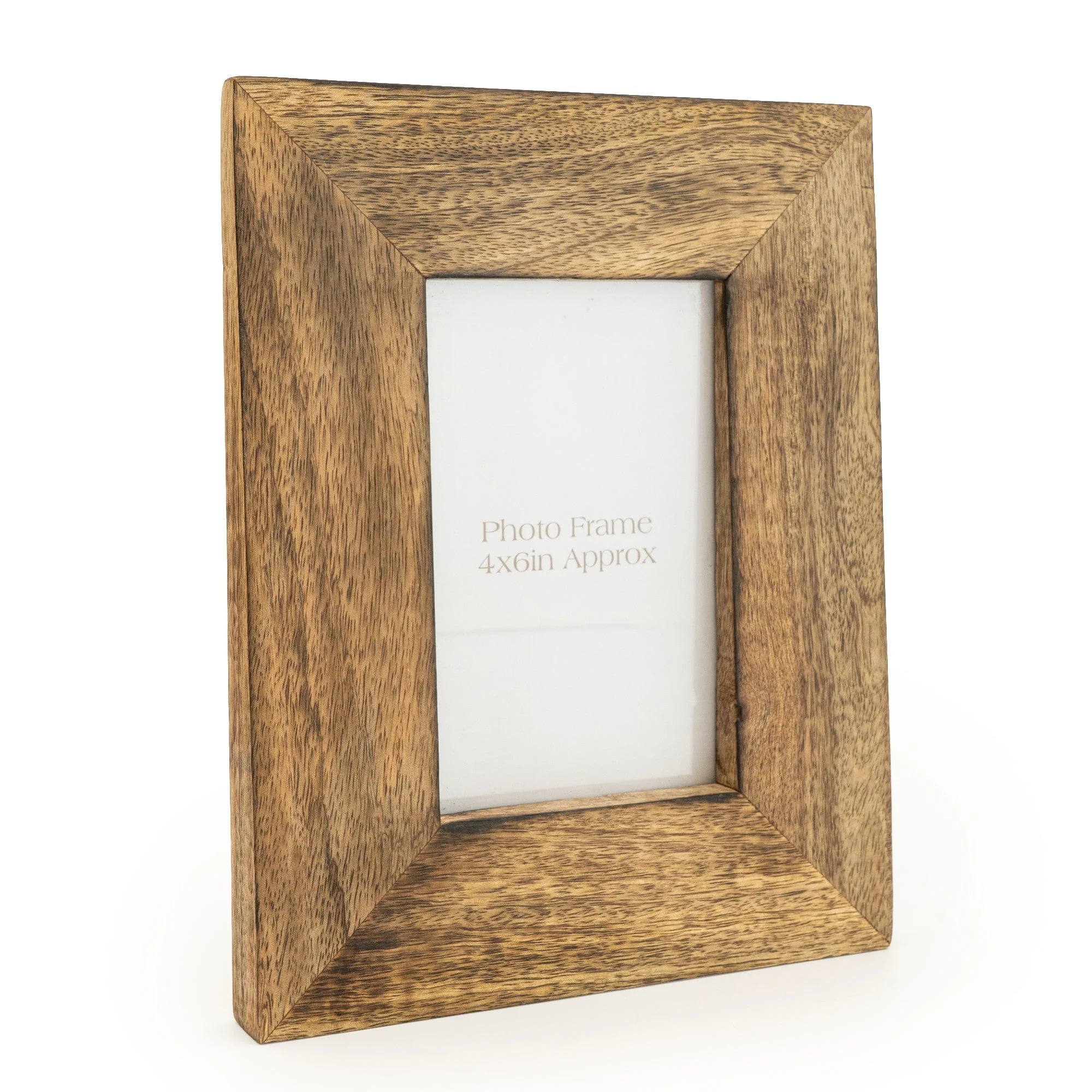 Dark Brown Wedge Photo Frame Mango Wood 4x6'