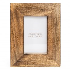 Dark Brown Wedge Photo Frame Mango Wood 4x6'