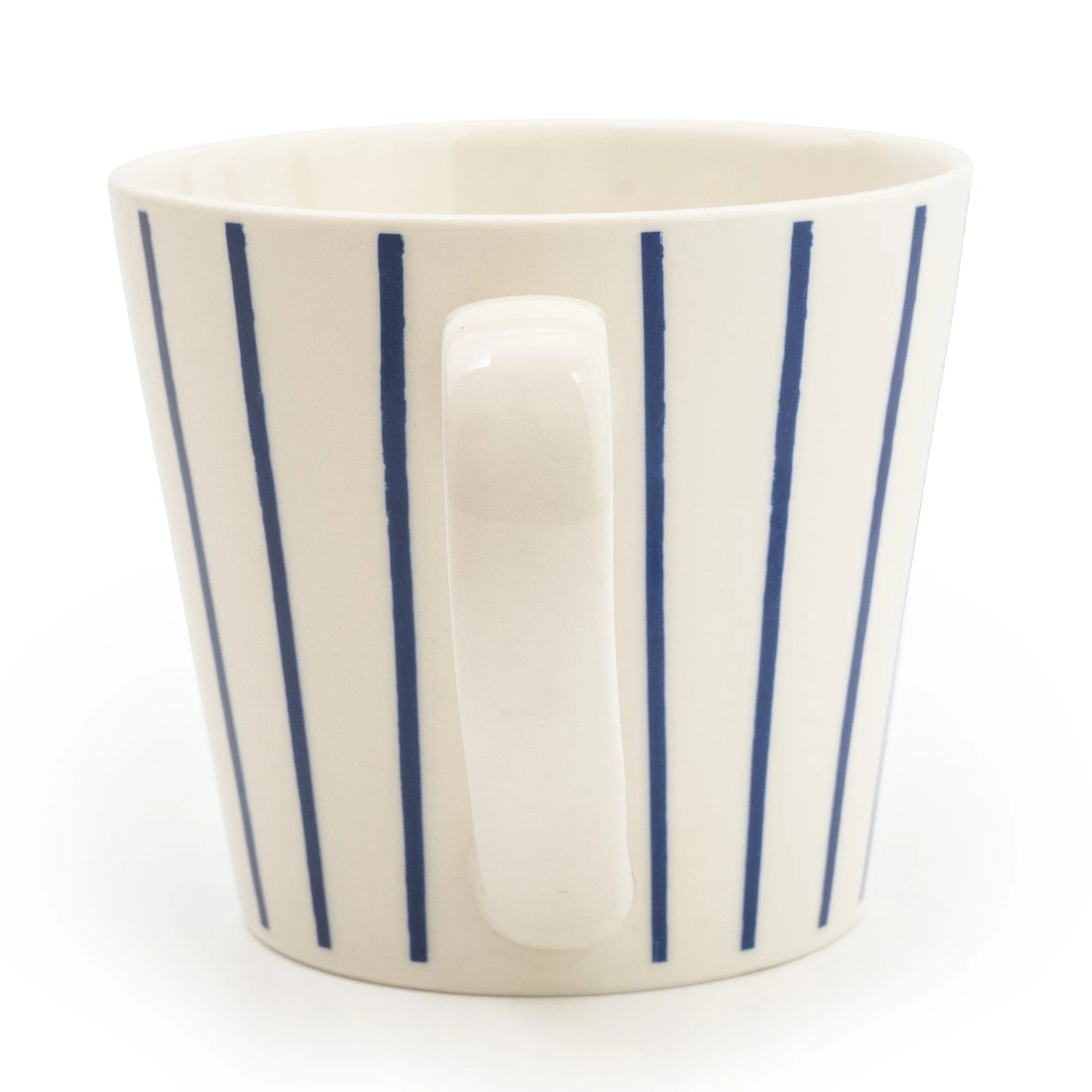 Wide Mug Nautical Blue Stripe