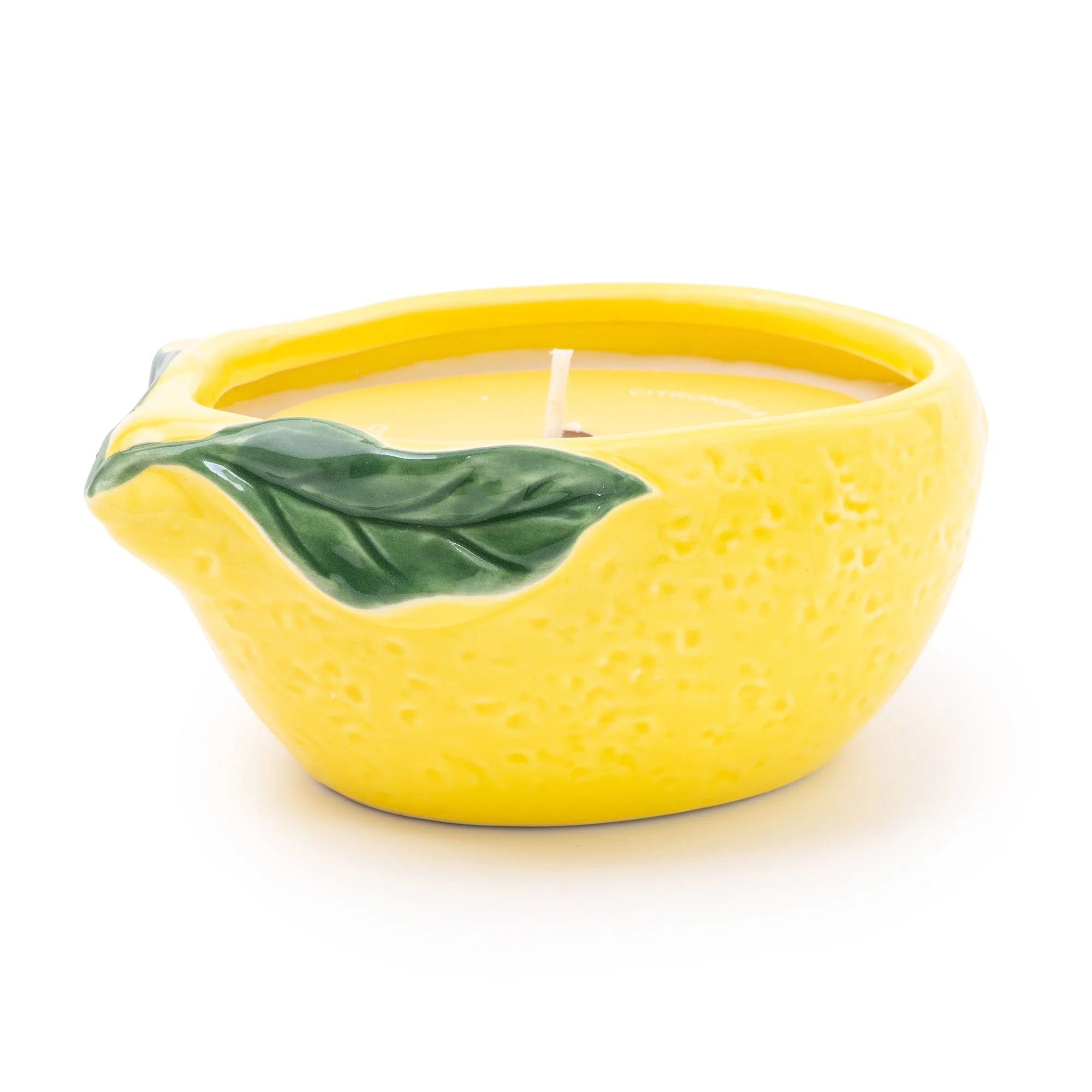 Lemon Ceramic Wax Filled Pot - Meditteranean Lemon Scent