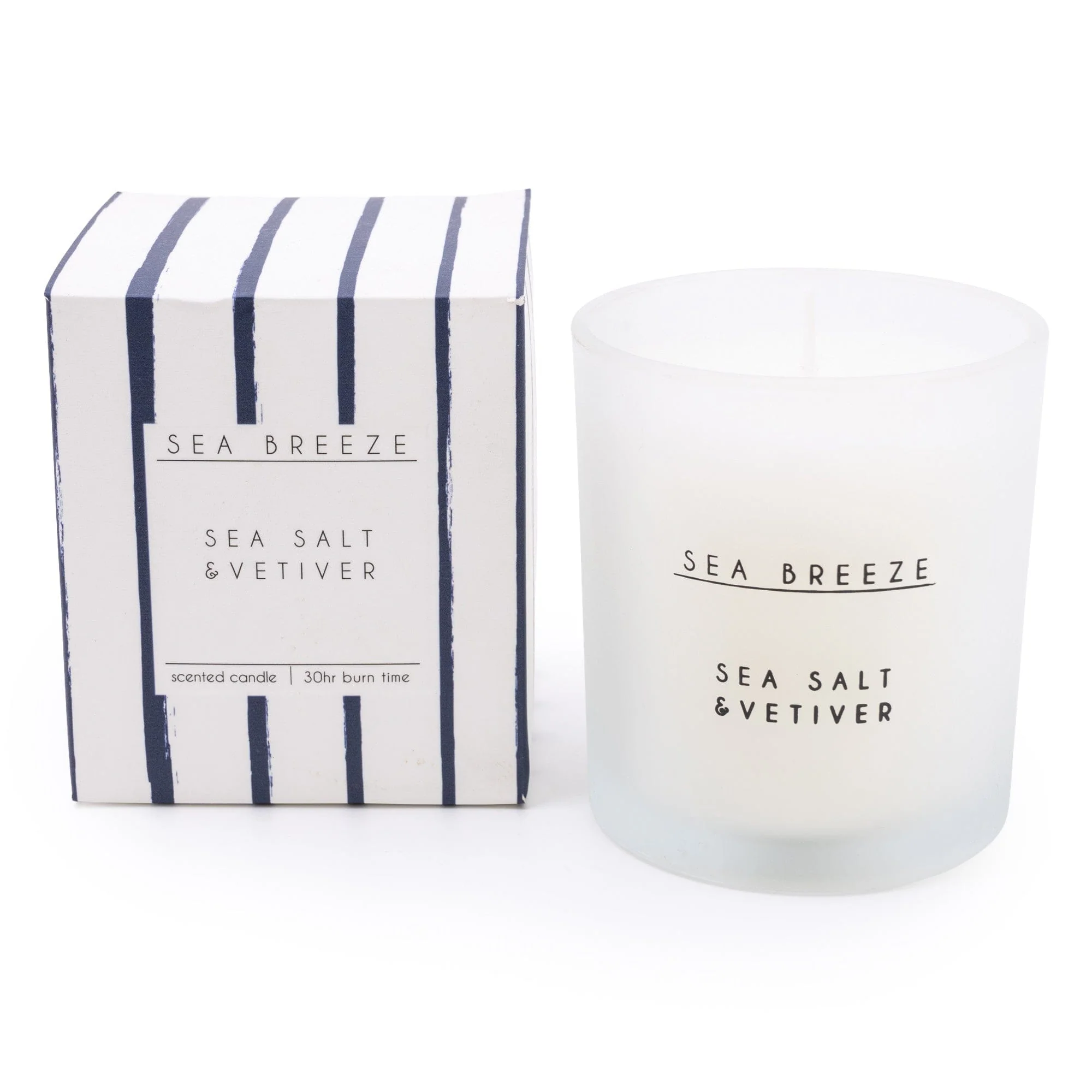 Glass Wax Filled Candle - Nautical Sea Salt and Vetiver Scent
