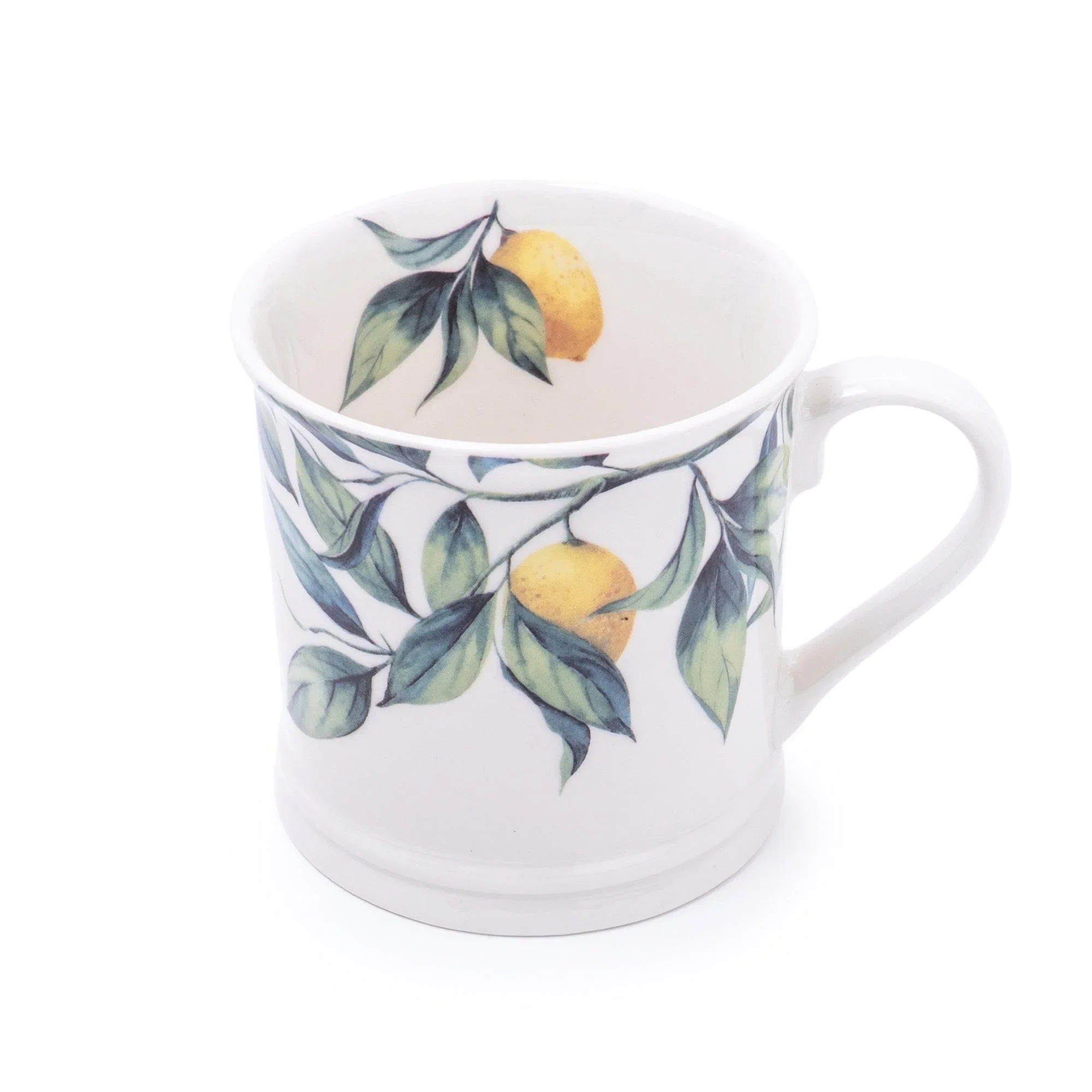 Tankard Mug Mediterranean Lemons White