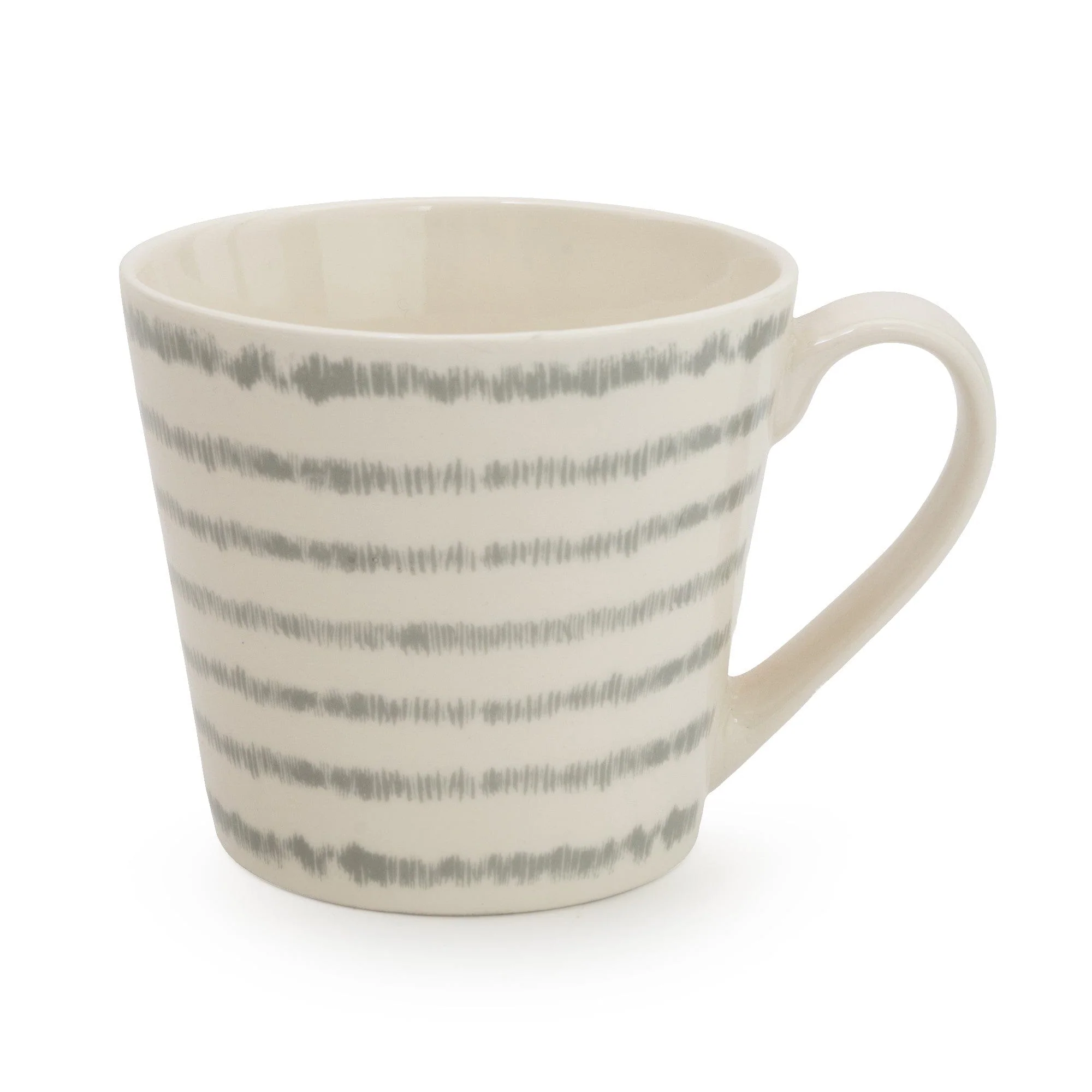 Wide Mug Nautical Dashes Grey