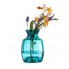 Dartington Crystal Cushion Teal Tall Vase