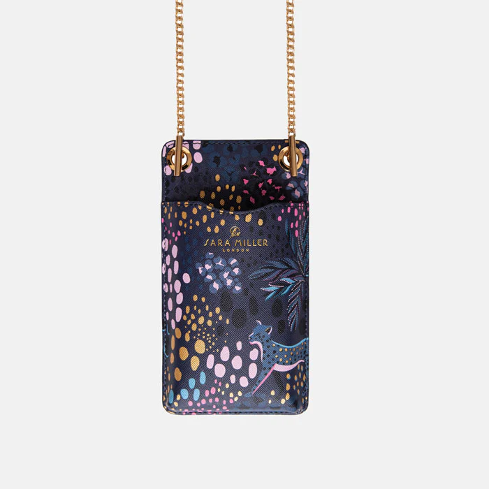 Sara Miller Phone Pouch - Midnight Leopard