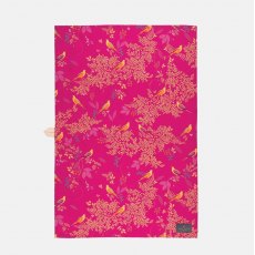 Sara Miller Chelsea Pink Birds Tea Towel