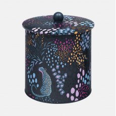 Sara Miller Midnight Leopard Biscuit Barrel