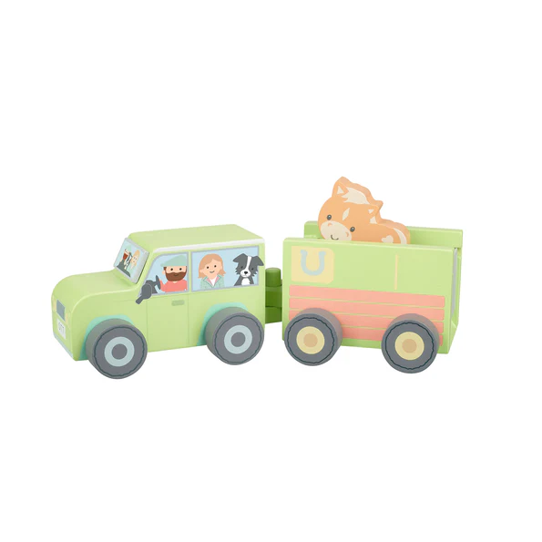 Orange Tree Toys Farm 4x4 with Horse Box and Horse