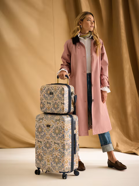 Joules Damask Print Hard Shell Vanity Case