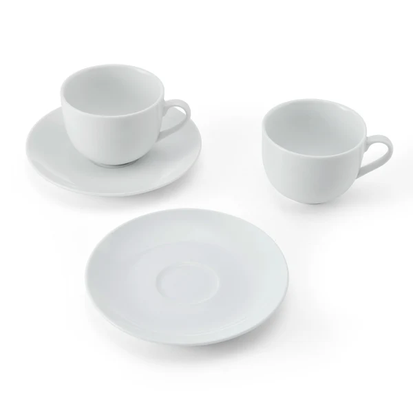 Mikasa Chalk Porcelain Teacup and Saucer Set 220ml White - 2 Pack