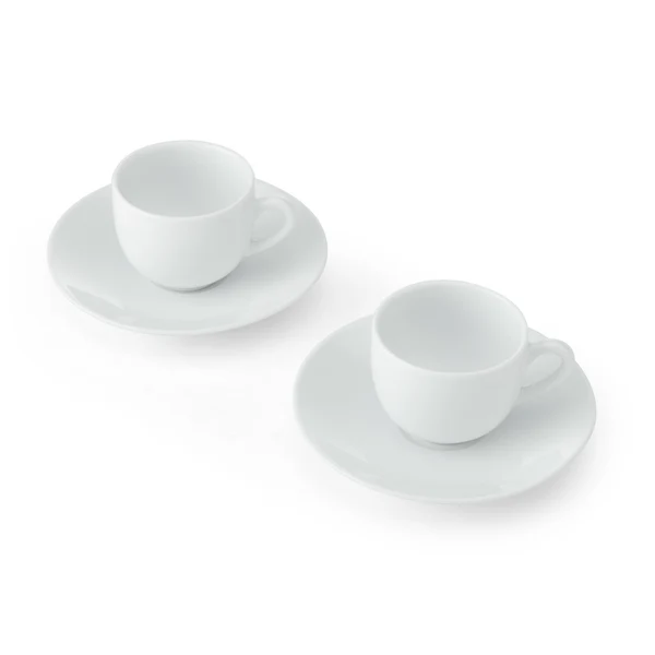 Mikasa Chalk Porcelain Espresso Cups and Saucers 90ml White - 2 Pack