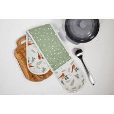 Premier Christmas Robin / Spot Double Oven Gloves