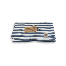 Lovely Linen Misty Tablecloth Denim Blue Stripe