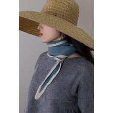 Oats & Rice Austen Spindle-shaped Knitted Cashmere Scarf Air Force Blue