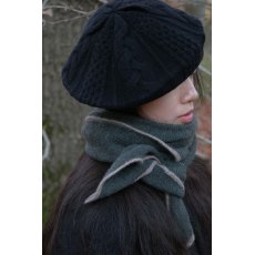 Oats & Rice Austen Spindle-shaped Knitted Cashmere Scarf Emerald Green