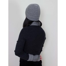 Oats & Rice Seafarer Cashmere Ribbed Beanie Grey