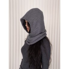 Oats & Rice Cashmere Rolled Edge Balaclava Charcoal