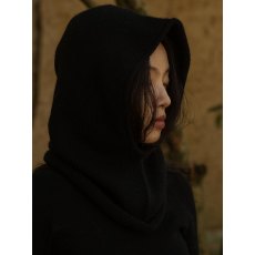 Oats & Rice Cashmere Rolled Edge Balaclava Black