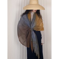 Oats & Rice Dawn Ombre Cashmere Shawl Autumn