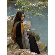 Oats & Rice Dawn Ombre Cashmere Shawl Autumn
