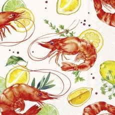 IHR Napkins Delicious Shrimps White