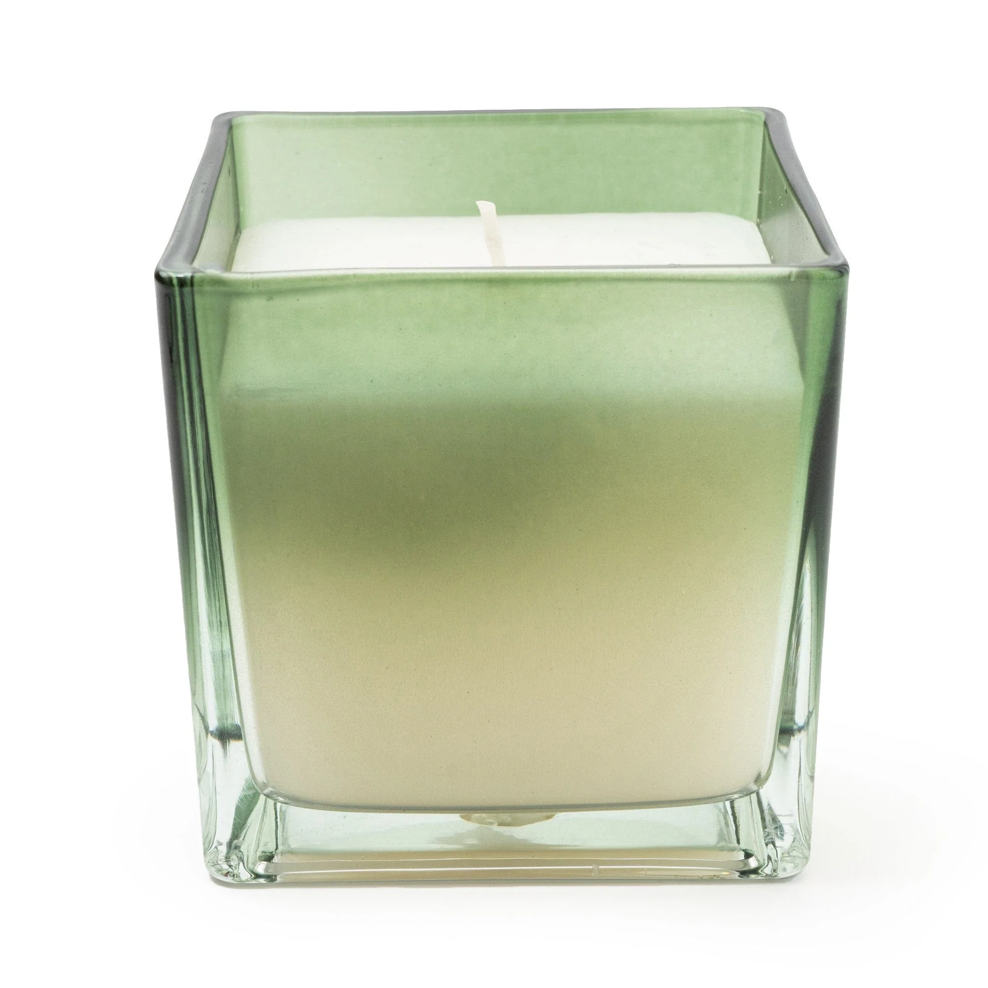 Ombre Medium Glass Candle Green - Fig & Apple
