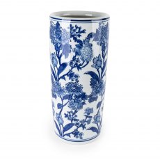 Cylinder Vase 45cm - Blue/White Floral
