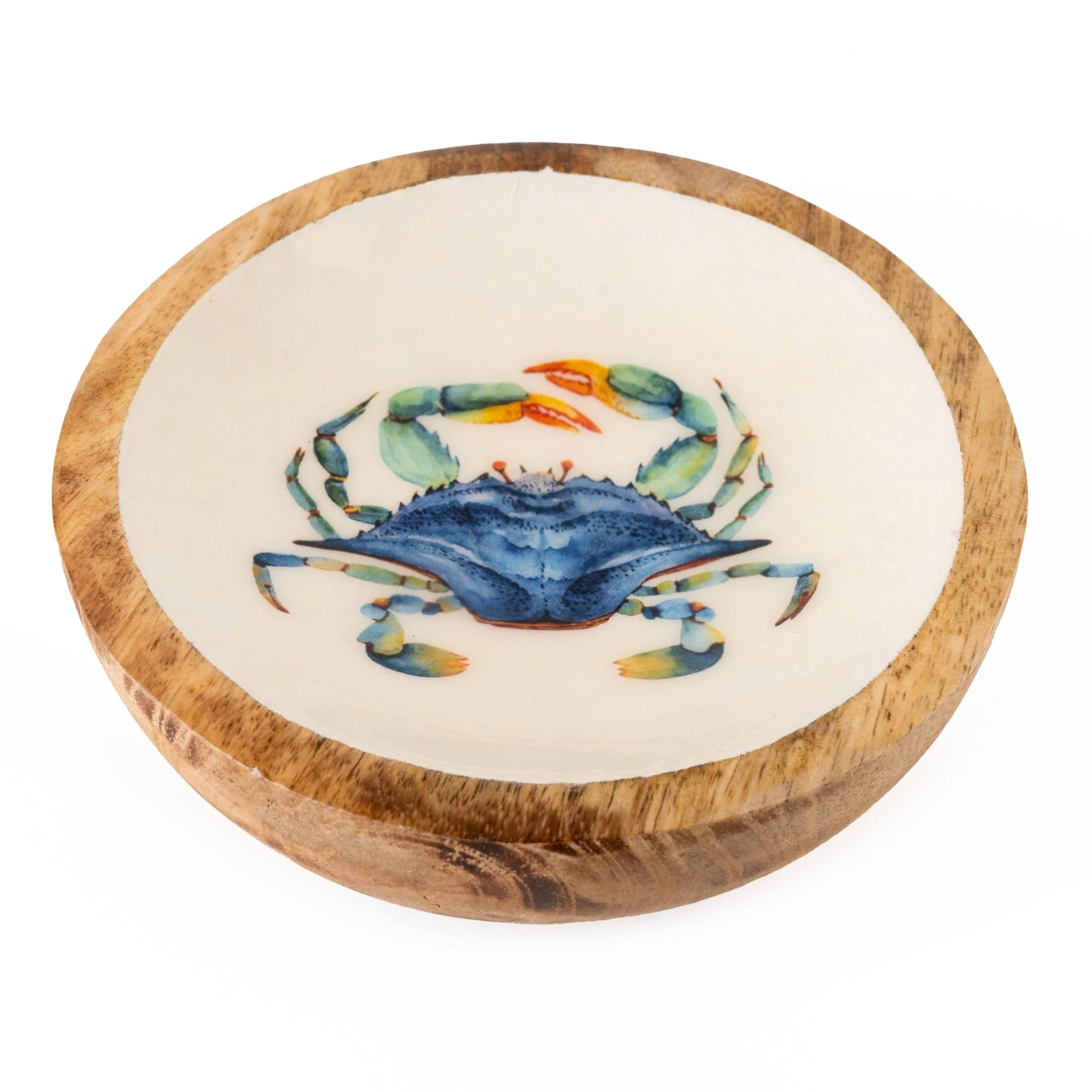 Small Mango Wood Dish Crab