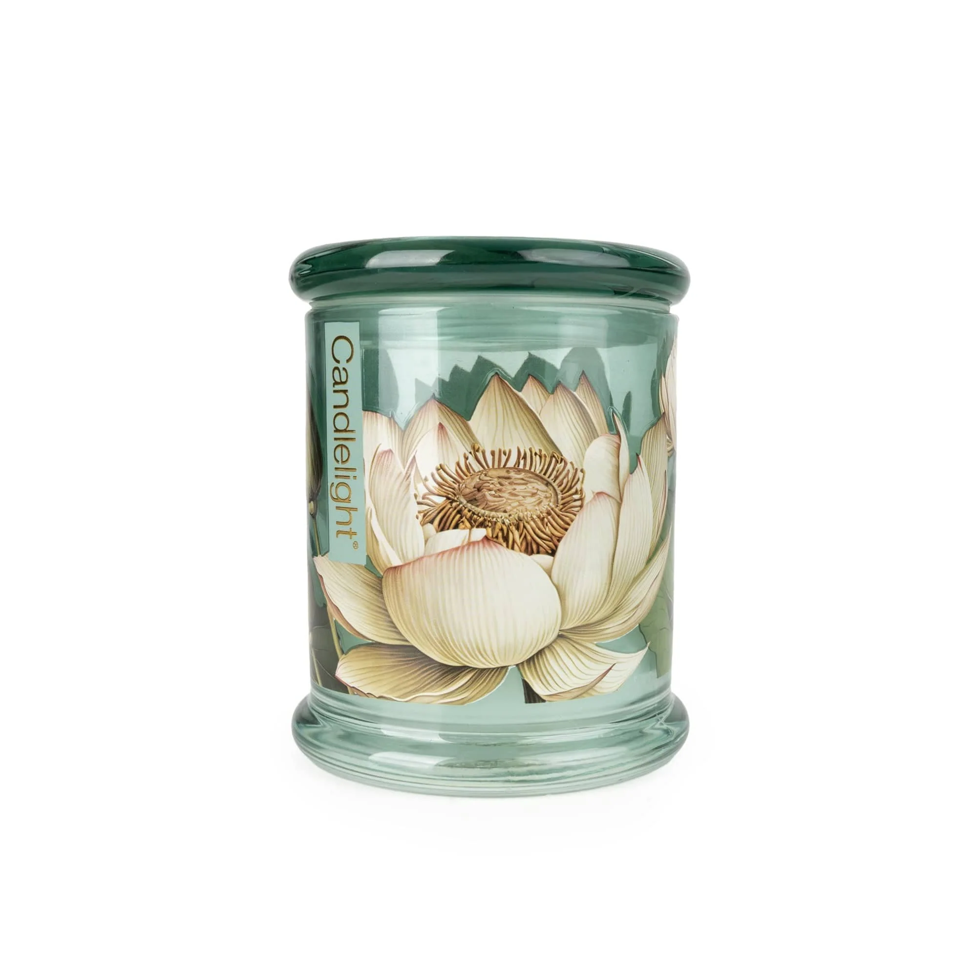 Candlelight Large Glass Lidded Jar - Lotus & Wild Lily