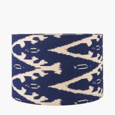 Pacific Lars Ocean Blue Ikat Patterned Cylinder Lampshade