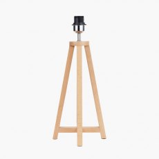 Pacific Whitby Natural Wood Tapered 4 Post Table Lamp Base & Linen Lampshade