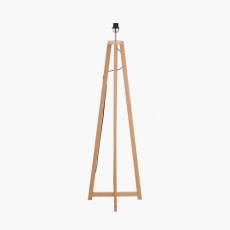 Pacific Whitby Natural Wood Tapered 4 Post Floor Lamp & Linen Shade