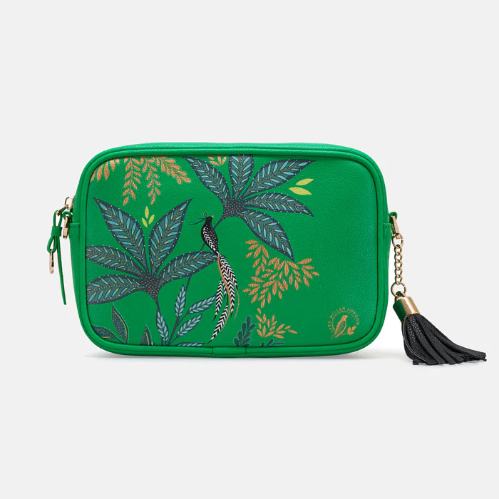 Sara Miller Camera Crossbody Bag- Green Botanic