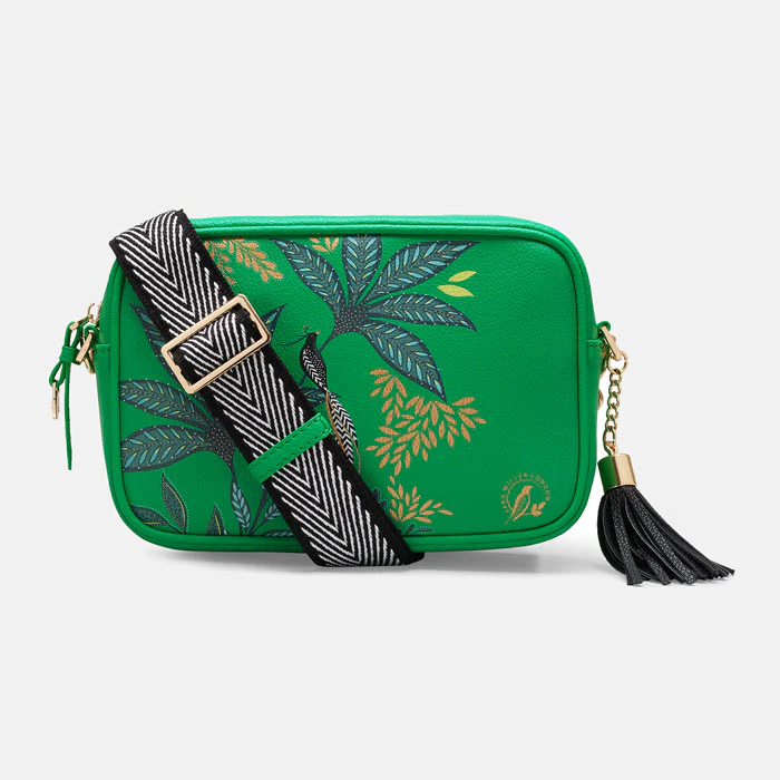 Sara Miller Camera Crossbody Bag- Green Botanic