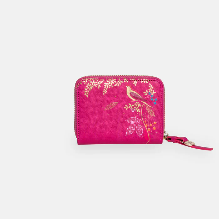 Sara Miller Small Zip Purse - Pink Birds