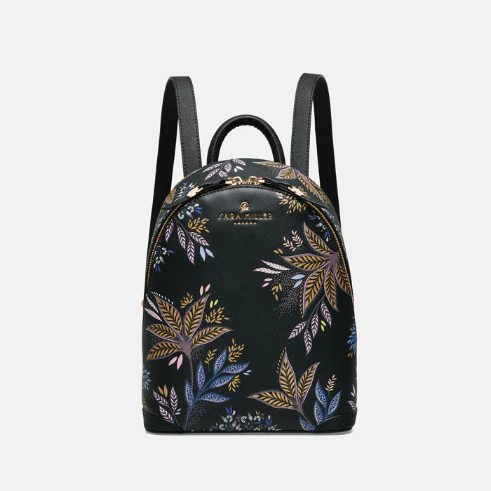 Sara Miller Mini Backpack - Black Botanic