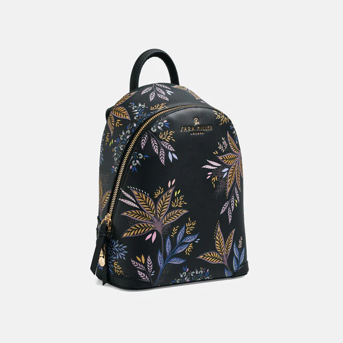 Sara Miller Mini Backpack - Black Botanic