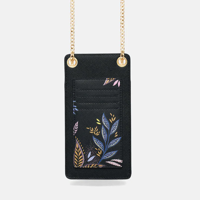 Sara Miller Phone Pouch - Black Botanic