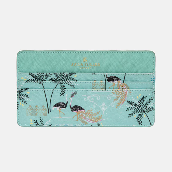 Sara Miller Travel Organiser and Keyring Gift Set - Mint Ostrich & Palms