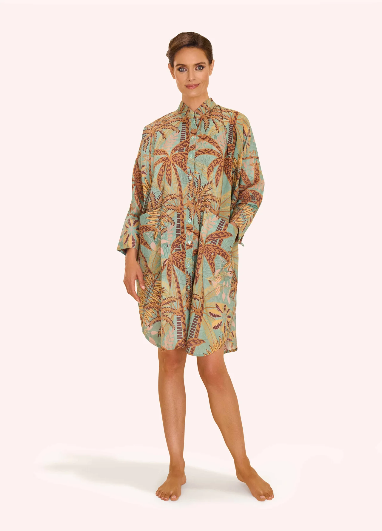 Powder Oversized Shirt Dress - Patterned Palms Powder Oversized Shirt Dress - Patterned Palms