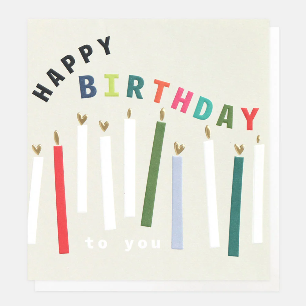 Caroline Gardner Candles & Hearts Birthday Card