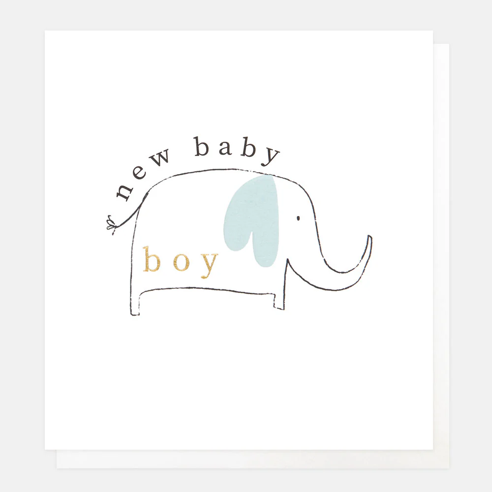 Caroline Gardner New Baby Boy Blue Elephant Card