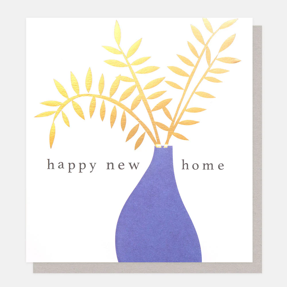 Caroline Gardner Blue Vase Happy New Home Card