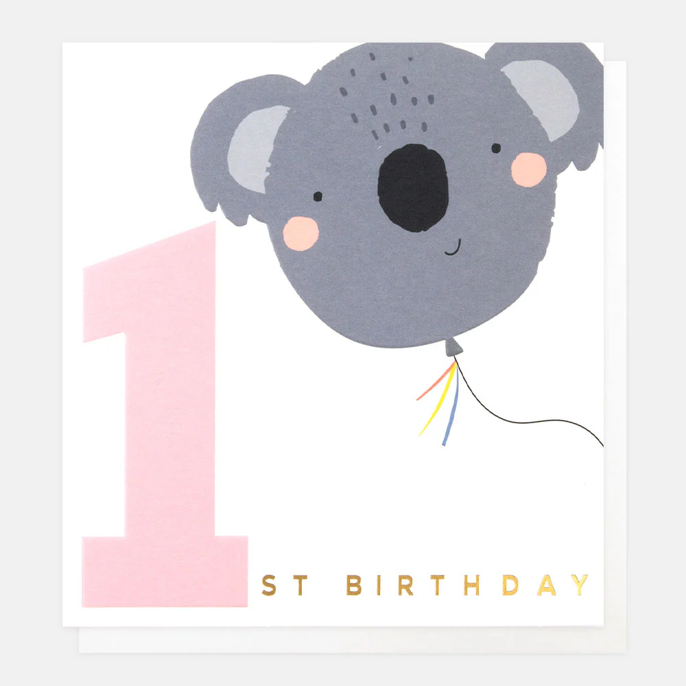 Caroline Gardner Koala Balloon 1st Birthday Card Caroline Gardner Koala Balloon 1st Birthday Card