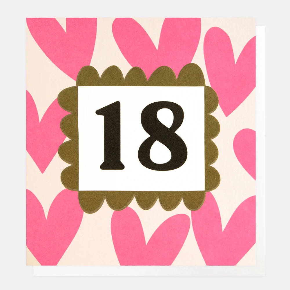 Caroline Gardner Pink Hearts 18th Birthday Card Caroline Gardner Pink Hearts 18th Birthday Card