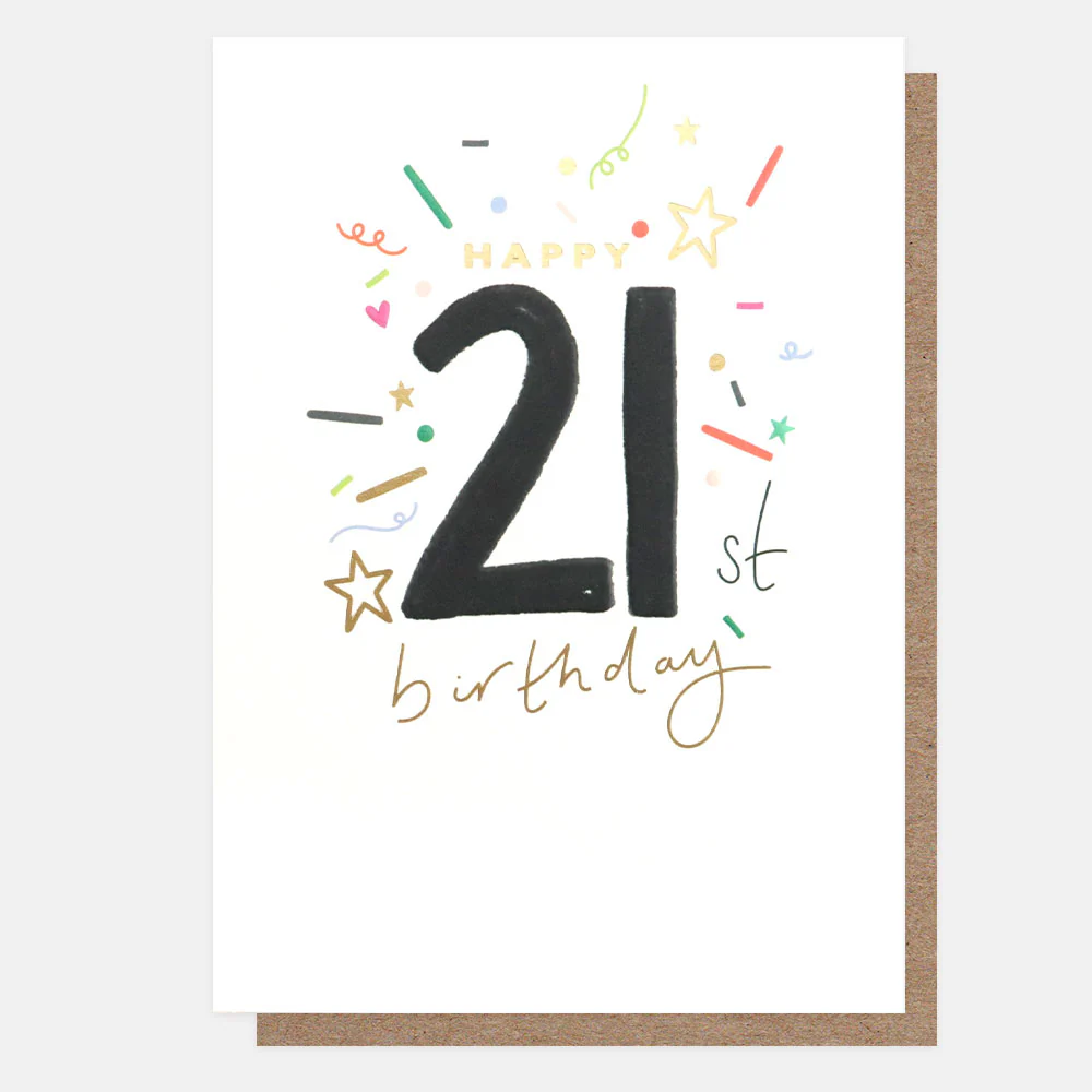 Caroline Gardner Confetti 21st Birthday Card
