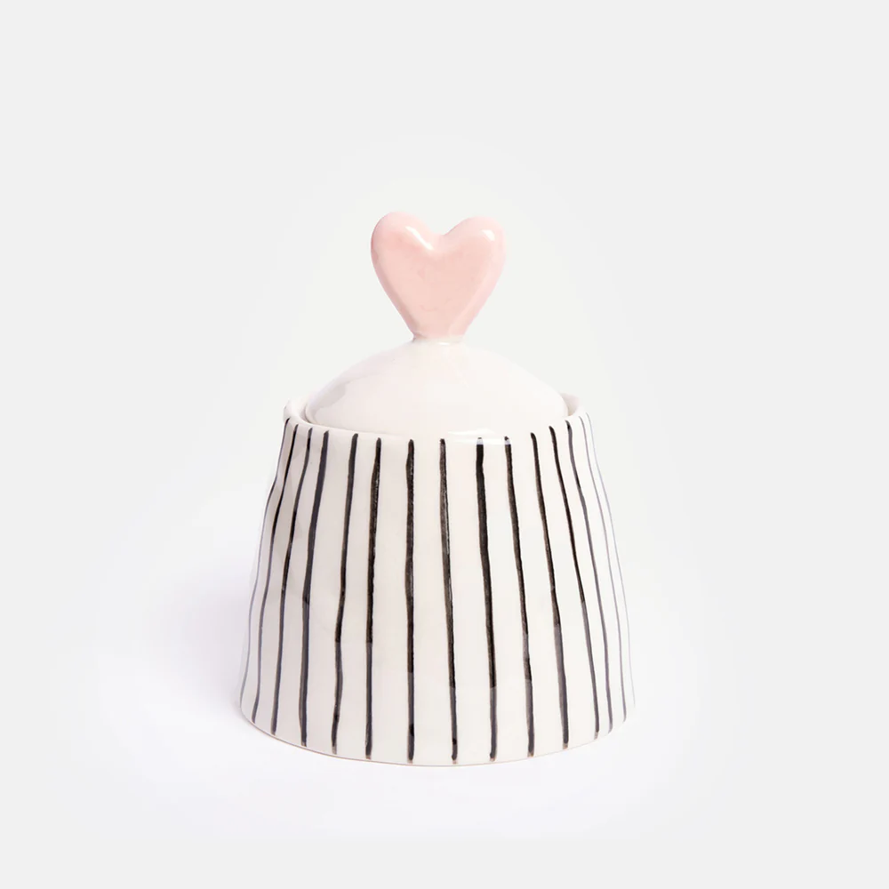 Caroline Gardner Mono Stripe Stoneware Pot