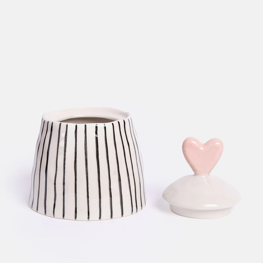 Caroline Gardner Mono Stripe Stoneware Pot