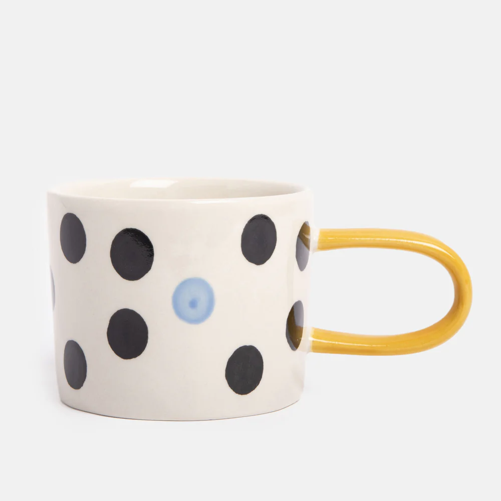 Caroline Gardner Blue Accent Dotty Ceramic Mug