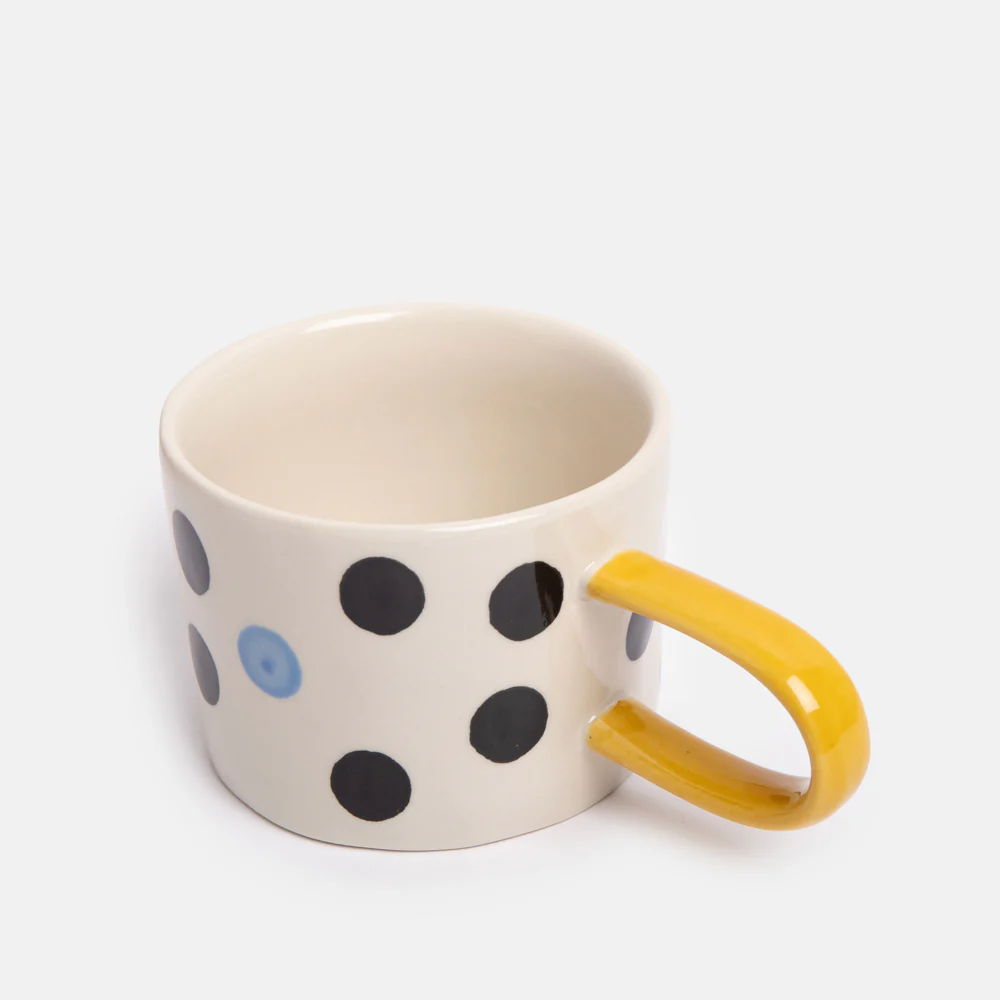 Caroline Gardner Blue Accent Dotty Ceramic Mug